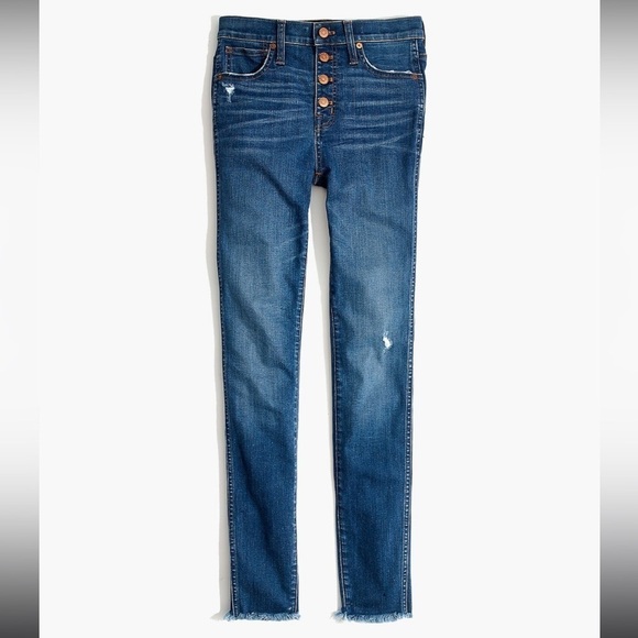 Madewell 10” High Rise Button Fly Skinny Jeans in Hanna Wash 28 - Picture 5 of 15